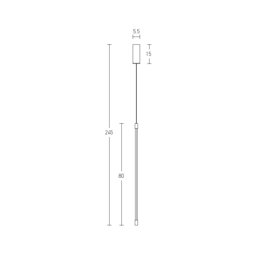 Zambelis 20121 - Suspension filaire LED/12W/230V noir