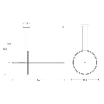 Zambelis 20128 - Suspension filaire à intensité variable LED/48W/230V