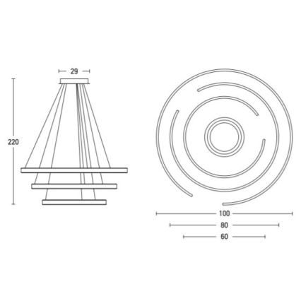 Zambelis 2014 - Suspension filaire à intensité variable LED/120W/230V doré