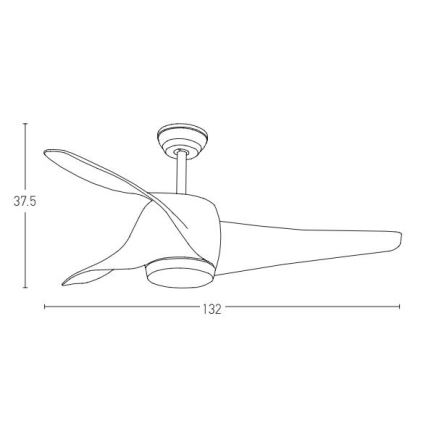 Zambelis 20256 - Ventilateur de plafond LED/15W/230V 3000/4000/6000 cerise + télécommande