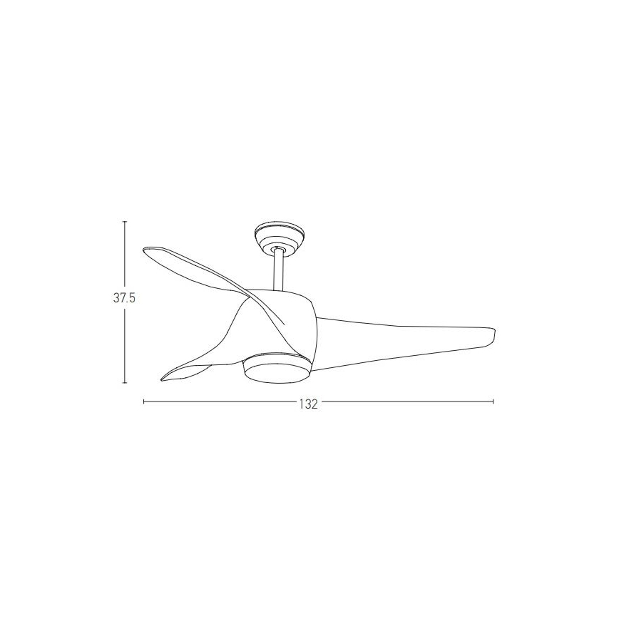 Zambelis 20256 - Ventilateur de plafond LED/15W/230V 3000/4000/6000 cerise + télécommande