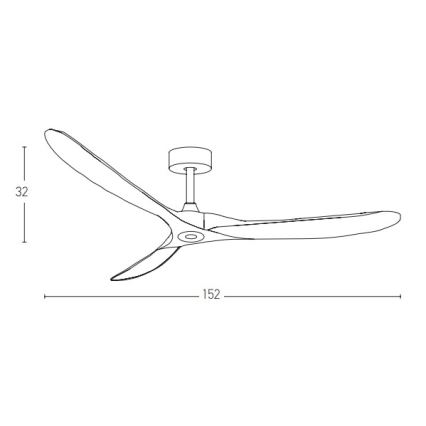 Zambelis 20259 - Ventilateur de plafond + télécommande