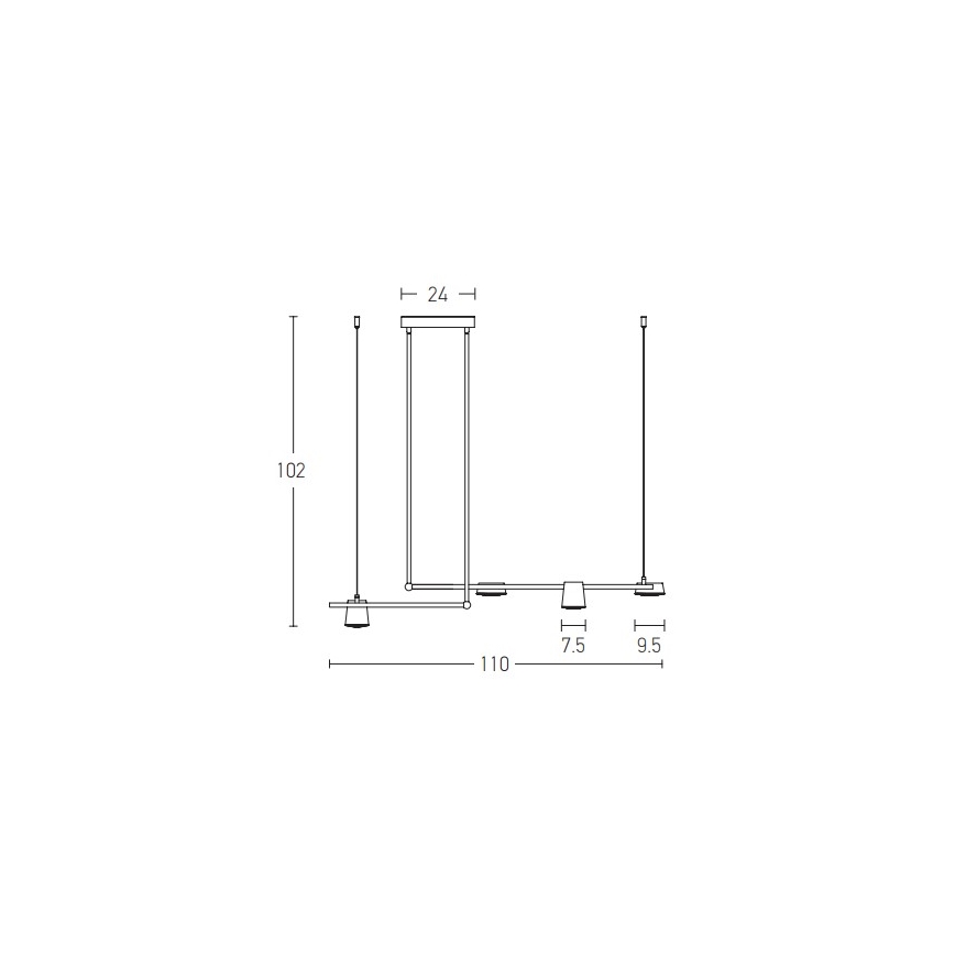 Zambelis 2035 - Suspension avec tige LED/28W/230V