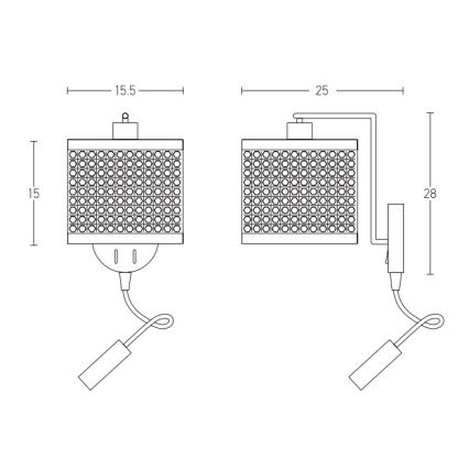 Zambelis 20355 - Lampe murale 1xE27/40W + LED/3W/230V rotin