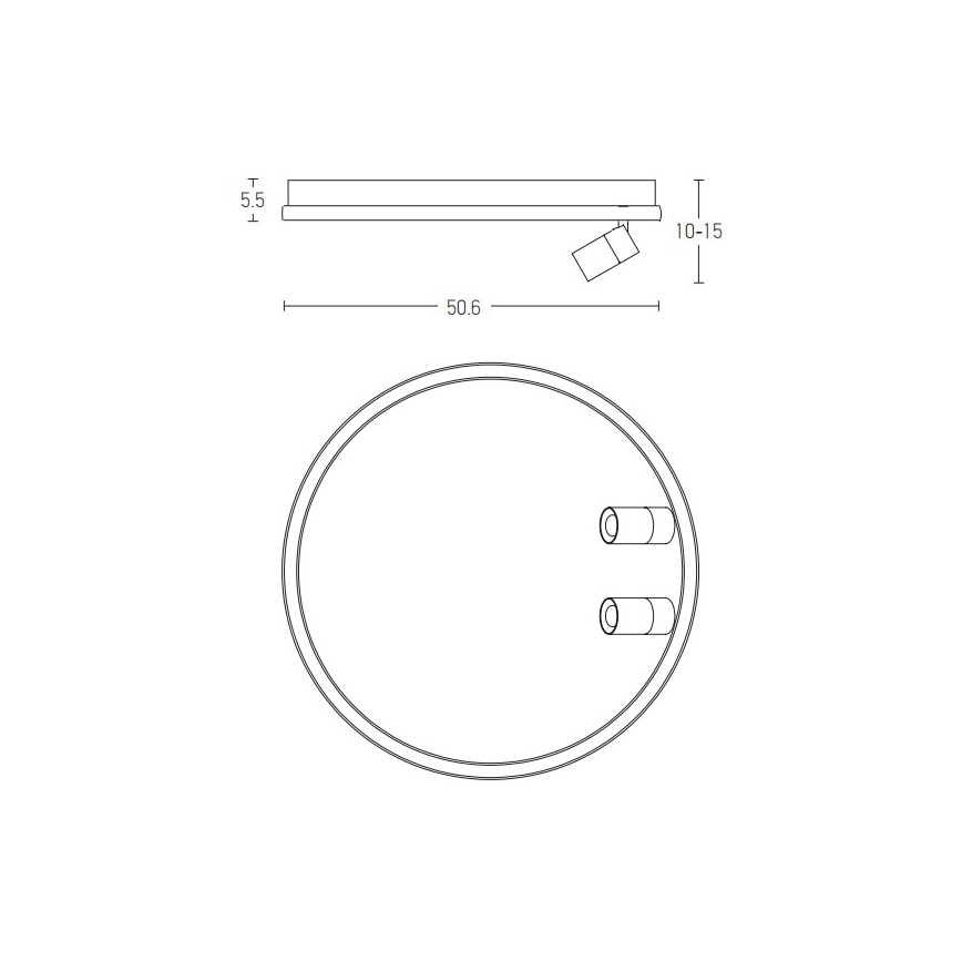 Zambelis 22014 - Plafonnier à intensité variable LED/71W/230V noir