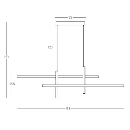 Zambelis 22022 - Suspension filaire à intensité variable LED/41W/230V doré