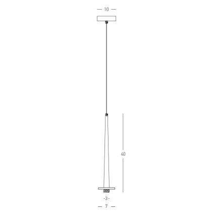 Zambelis 22110 - Suspension filaire LED/3W/230V CRI90 noir