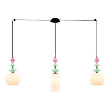 Zambelis 22153 - Suspension filaire 3xE27/40W/230V araignée céramique