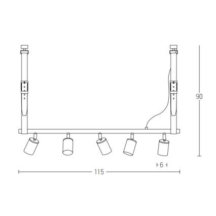 Zambelis 22224 - Suspension filaire 5xGU10/25W/230V