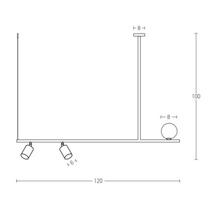 Zambelis 22227 - Suspension filaire 2xGU10/25W+G9/9W/230V