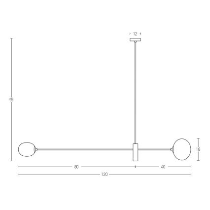 Zambelis 22267 - Suspension avec tige 2xG9/9W/230V