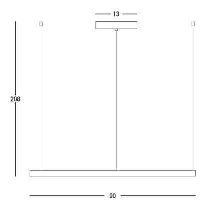 Zambelis 23035 - Suspension filaire à intensité variable LED/45W/230V 3000K d. 90 cm noir