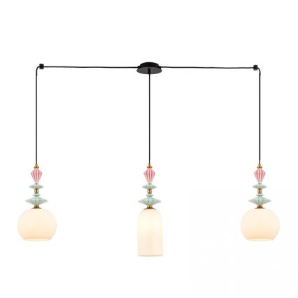 Zambelis A22079 - Abat-jour de rechange pour lustre, diamètre 21 cm, blanc