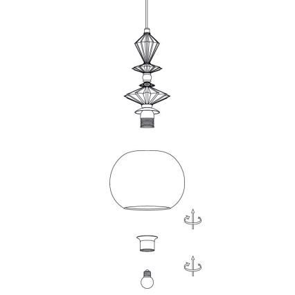 Zambelis A22079 - Abat-jour de rechange pour lustre, diamètre 21 cm, blanc