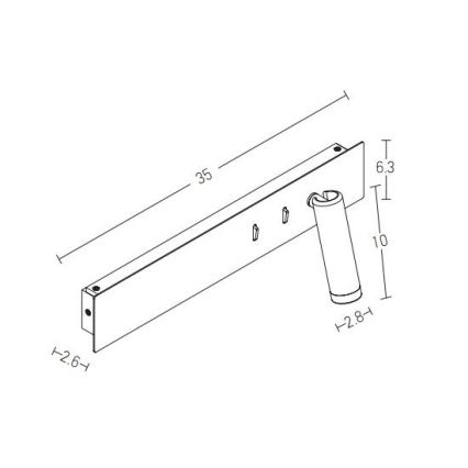 Zambelis H52 - Applique murale LED/3W + LED/10W/230V blanc