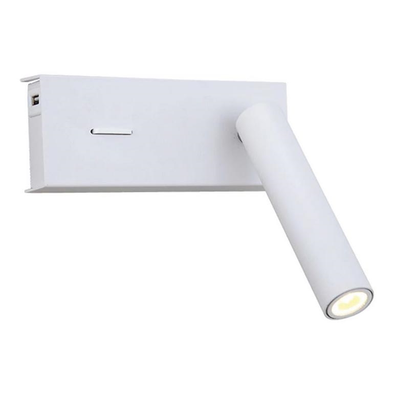 Zambelis H74 - Applique murale LED/3W/230V USB blanc