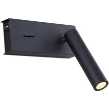 Zambelis H75 - Applique murale LED/3W/230V USB noir