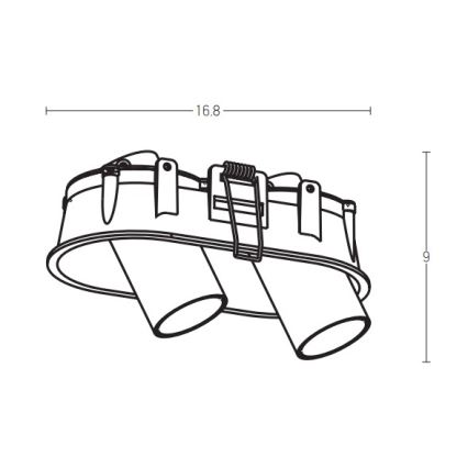 Zambelis Z11207-B - Spot encastrable 2xLED/7W/230V CRI90 noir