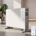 ZEVENTI - Chauffage électrique direct/convecteur avec écran LCD ECO/1250/2000W/230V blanc + télécommande