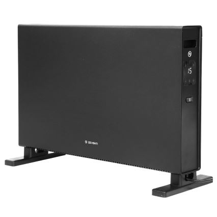 ZEVENTI - Radiateur/convecteur électrique avec écran LCD ECO/1250/2000W/230V noir + télécommande