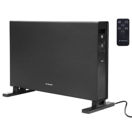 ZEVENTI - Radiateur/convecteur électrique avec écran LCD ECO/1250/2000W/230V noir + télécommande