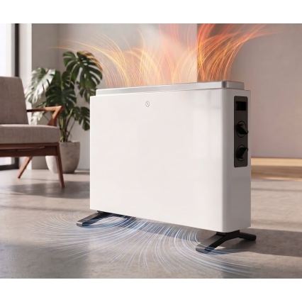 ZEVENTI - Convecteur électrique/chauffage d'appoint 800/1200/2000W/230V blanc