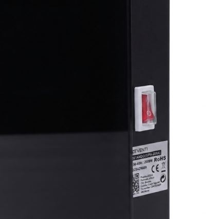 ZEVENTI - Radiateur électrique intelligent/convecteur avec écran LCD ECO/1000/2000 W/230 V Wi-Fi noir