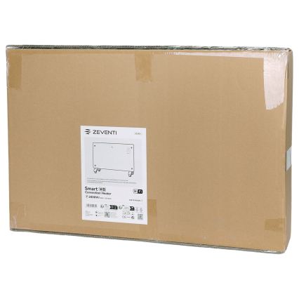 ZEVENTI - Radiateur électrique intelligent/convecteur avec écran LCD ECO/1000/2000 W/230 V Wi-Fi noir