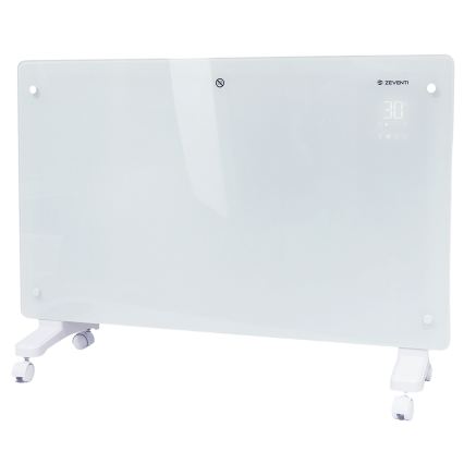 ZEVENTI - Radiateur/convecteur électrique intelligent avec écran LCD ECO/1000/2000W/230V Wi-Fi blanc