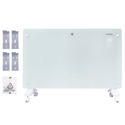 ZEVENTI - Radiateur/convecteur électrique intelligent avec écran LCD ECO/1000/2000W/230V Wi-Fi blanc