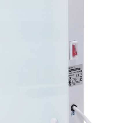 ZEVENTI - Radiateur/convecteur électrique intelligent avec écran LCD ECO/1000/2000W/230V Wi-Fi blanc