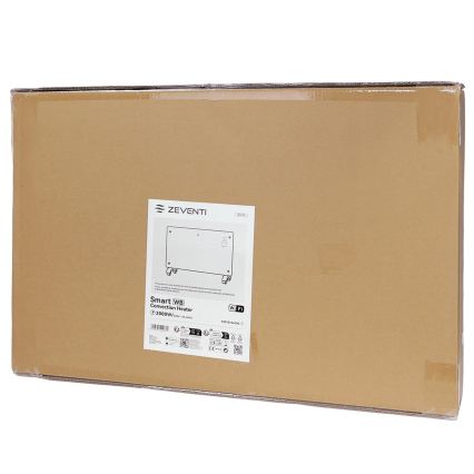 ZEVENTI - Radiateur/convecteur électrique intelligent avec écran LCD ECO/1000/2000W/230V Wi-Fi blanc
