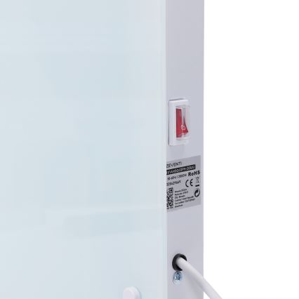 ZEVENTI - Radiateur électrique mural intelligent/convecteur avec écran LCD 1000/2000W/230V Wi-Fi blanc