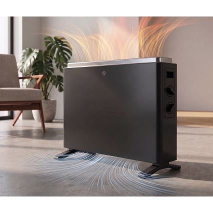 ZEVENTI - Convecteur/radiateur électrique 800/1200/2000W/230V noir