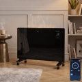 ZEVENTI - Radiateur électrique intelligent/convecteur avec écran LCD ECO/1000/2000 W/230 V Wi-Fi noir