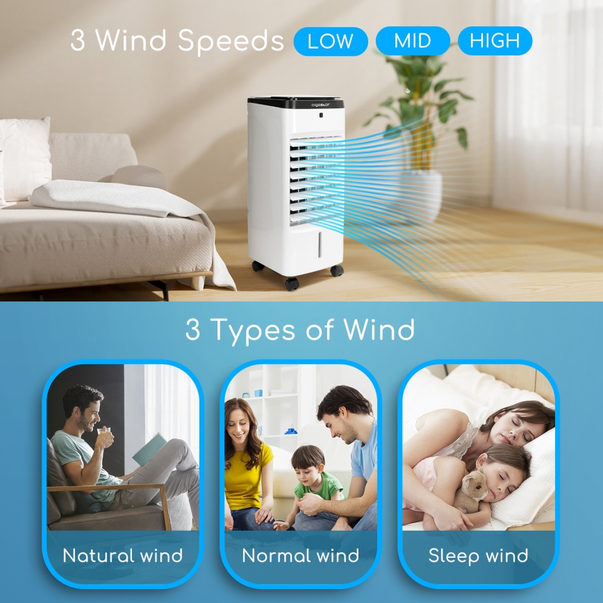 ZEVENTI - Rafraîchisseur d'air ARCTIC 60W/230V noir/blanc + télécommande