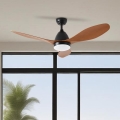 ZEVENTI - Ventilateur de plafond à intensité variable MURO LED/18W/230V 3000-6000K Wi-Fi Tuya noir + Télécommande
