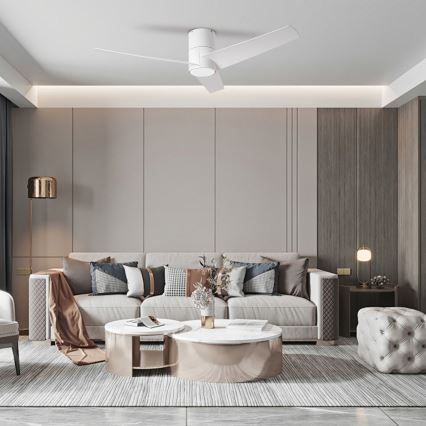 ZEVENTI - Ventilateur de plafond BARROSA LED/18W/230V 3000/4000/6000K Wi-Fi Tuya blanc + Télécommande