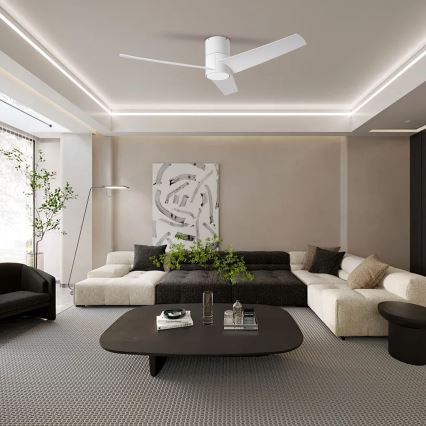 ZEVENTI - Ventilateur de plafond BARROSA LED/18W/230V 3000/4000/6000K Wi-Fi Tuya blanc + Télécommande