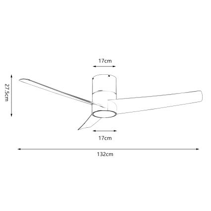 ZEVENTI - Ventilateur de plafond BARROSA LED/18W/230V 3000/4000/6000K Wi-Fi Tuya blanc + Télécommande