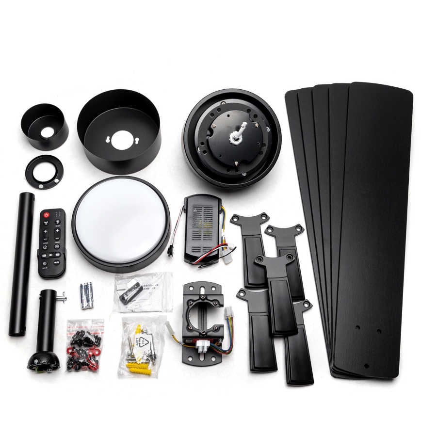 ZEVENTI - Ventilateur de plafond LED dimmable WAIKIKI LED/20W/230V 2700-6500K 132 cm noir + télécommande