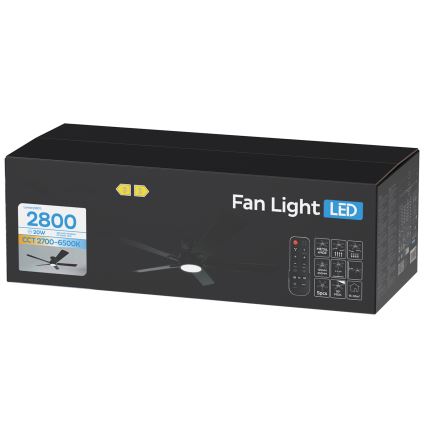 ZEVENTI - Ventilateur de plafond LED dimmable WAIKIKI LED/20W/230V 2700-6500K 132 cm noir + télécommande