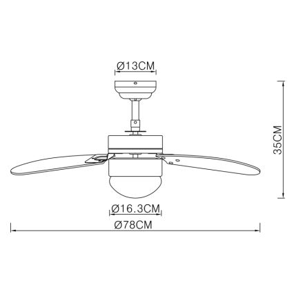 ZEVENTI - Ventilateur de plafond FAMARA 1xE14/60W/230V beige