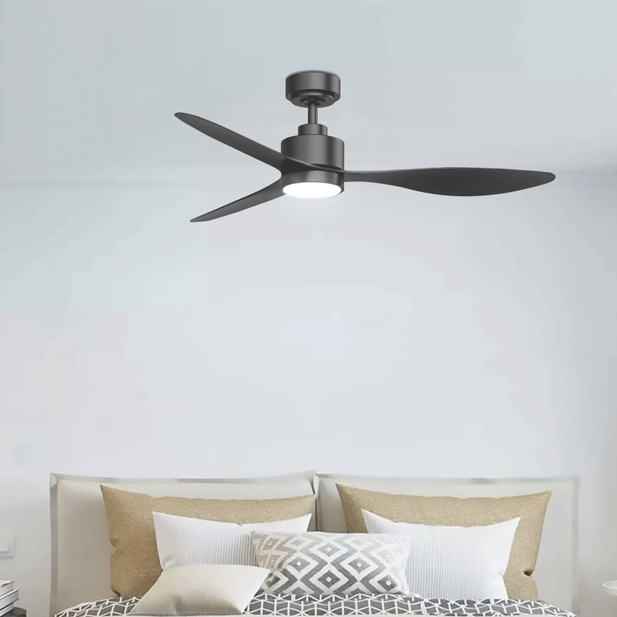ZEVENTI - Ventilateur de plafond dimmable à LED ULUWATU LED/20W/230V 2700-6500K 132 cm noir + télécommande