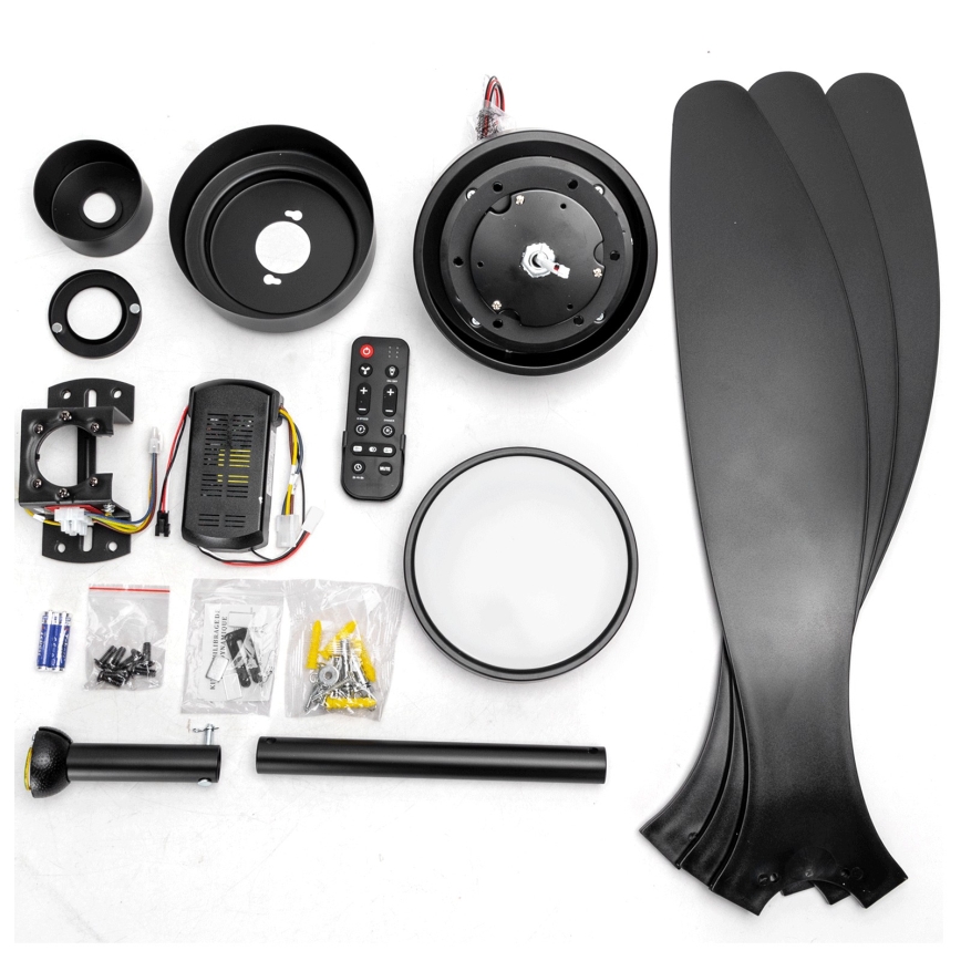 ZEVENTI - Ventilateur de plafond dimmable à LED ULUWATU LED/20W/230V 2700-6500K 132 cm noir + télécommande