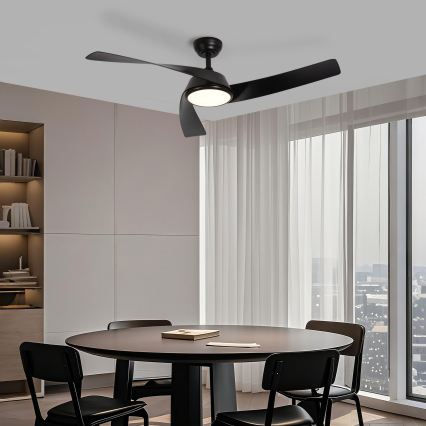 ZEVENTI - ventilateur de plafond LED dimmable AERYS LED/24W/230V 3000/4000/6000K Wi-Fi Tuya noir + télécommande