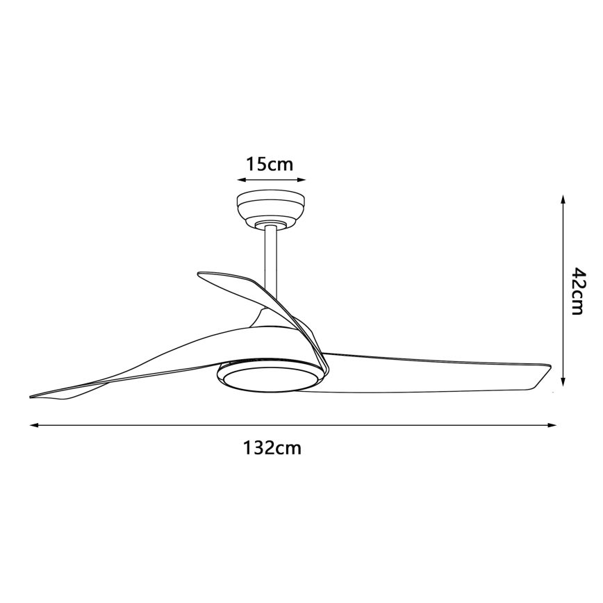ZEVENTI - ventilateur de plafond LED dimmable AERYS LED/24W/230V 3000/4000/6000K Wi-Fi Tuya noir + télécommande
