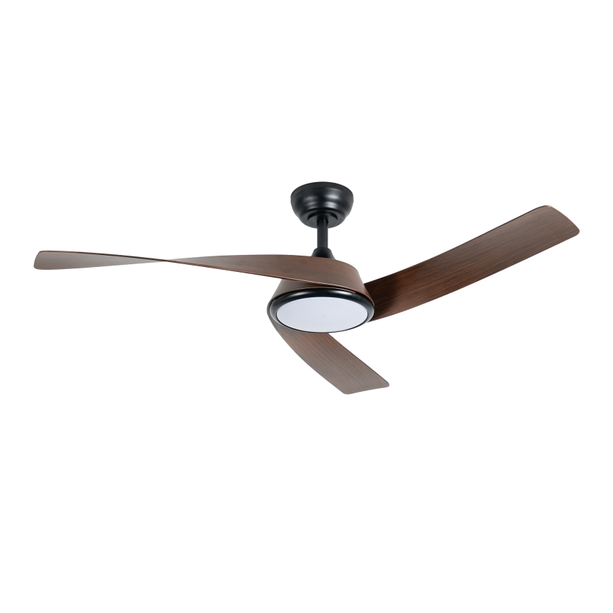 ZEVENTI - Ventilateur de plafond LED dimmable AERYS LED/24W/230V 3000/4000/6000K Wi-Fi Tuya noir/noyer + télécommande