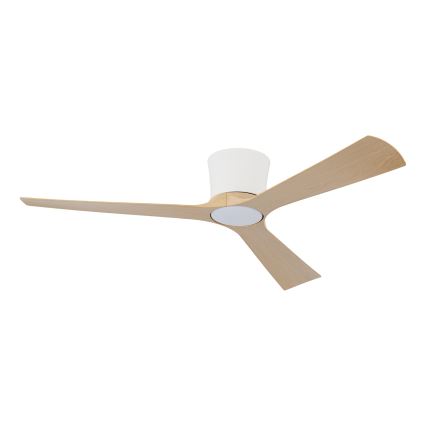 ZEVENTI - Ventilateur de plafond LED à intensité variable AUREX LED/24W/230V 3000/4000/6000K Wi-Fi Tuya blanc/chêne + télécommande