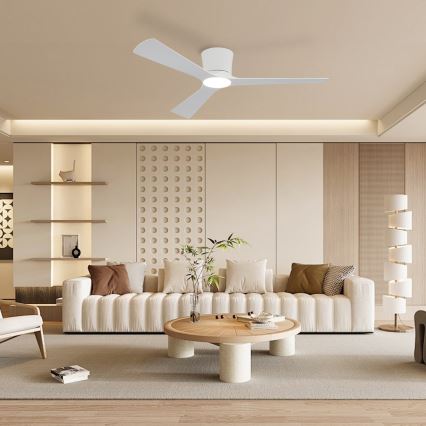 ZEVENTI - Ventilateur de plafond LED à intensité variable AUREX LED/24W/230V 3000/4000/6000K Wi-Fi Tuya blanc + télécommande